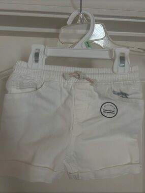 okie dokie White Kids Drawstring Shorts
